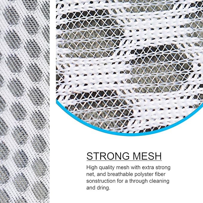 TENRAI 3 Pack (3 S) Delicates Laundry Bags, Socks Fine Mesh Wash Bag for Underwear, Lingerie, Bra, Boxer, Use YKK Zipper, Have Hanger Loops Small Openings (S Grade, QS)