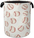 Groovy Baseball Laundry Basket Collapsible Laundry Hamper Clothes Toy Storage Bin for Bathroom Bedroom Room Decor 16" X 20.8"