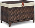 Wicker Storage Basket with Lid,Rattan Shelf Basket with Removable Liner Bag,65L Storage Bin,Storage Trunk with Heightened Feet,Storage Container for Wardrobe,Home Organizer