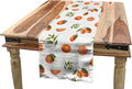 Ambesonne Burnt Orange Table Runner, Watercolor Orange and Tangerine Fruits with Leaves on Polka Dots, Rectangle Scarf for Dining Room Kitchen Table Setting Decor, 12" x 72", Burnt Orange Fern Green
