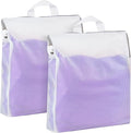 Muka 2 Pcs Mesh Laundry Bag with Handles, Side Widening, Large Opening with Zipper.-L