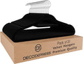 Deco Express Velvet Hangers, Space Saving Non Slip Coat Hangers for Clothes Multipack (Black, 20 Pack)