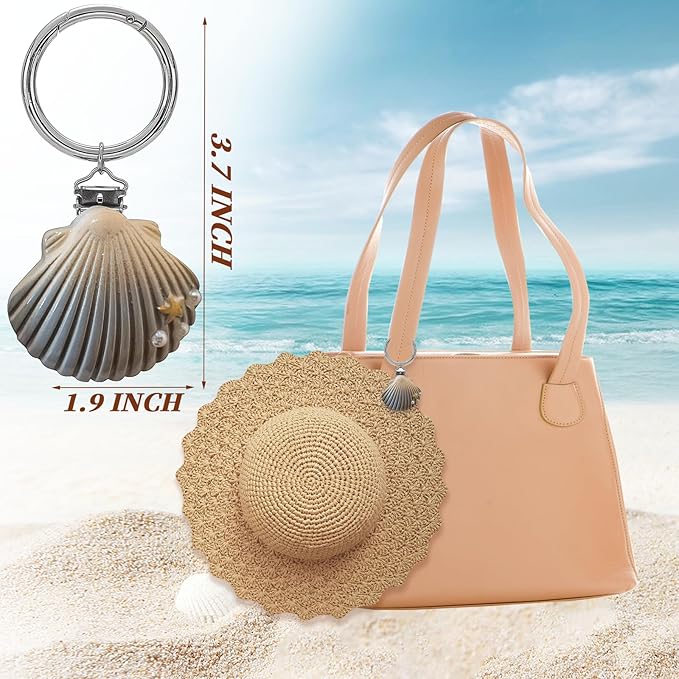 2Pcs Hat Clip for Travel on Bag - Shell Beach Cruise Essentials Accessory for Handbag Backpack Luggage Purse Travel