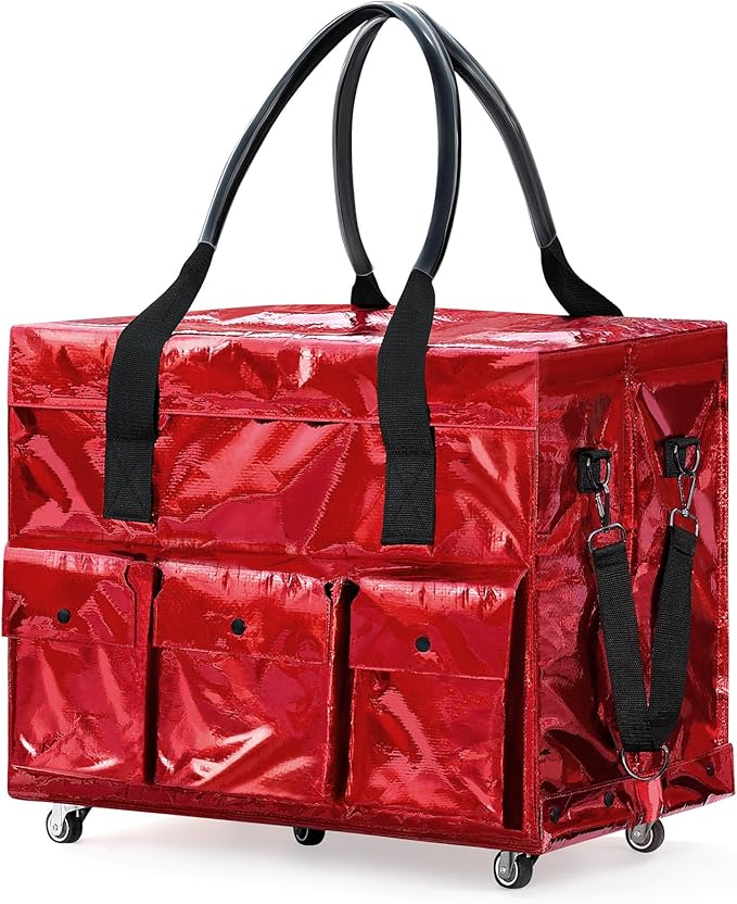 tobyto Reusable Grocery Bag on Wheels, 105L Foldable Rolling Tote, Shopping Trolley 66LBS Capacity - Water-Resistant for Laundry, Picnic, Storage & Travel