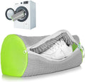 1pc Shoe Washing Machine Bag, Sneaker Laundry Bag for Washing Machine, Extra Long and Thick Microfibre Fluff, Reusable for Washer and Dryer (1pc, Greyish Green)