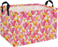 Rectangular Valentine's Day Baskets,Heart Basket,Pink Girls Basket Kids Storage Bin Love Room Decor for Home.(Shining Love)