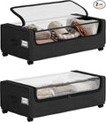 Under Bed Storage With Wheels, XXXXL Large Underbed Storage Organizer, 90L Capacity, for Shoes, Clothes, Blankets, Bedding