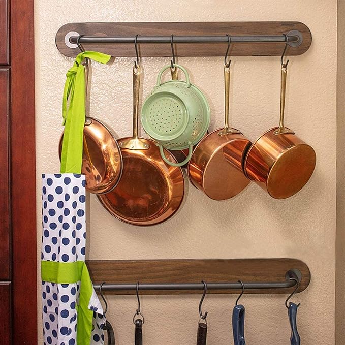 30 Pack 3.5 inch Heavy Duty S Hooks - Plants, Outdoor, Light, Cup, Large Hangers for Kitchen, Bathroom, Bedroom and Office (Black)