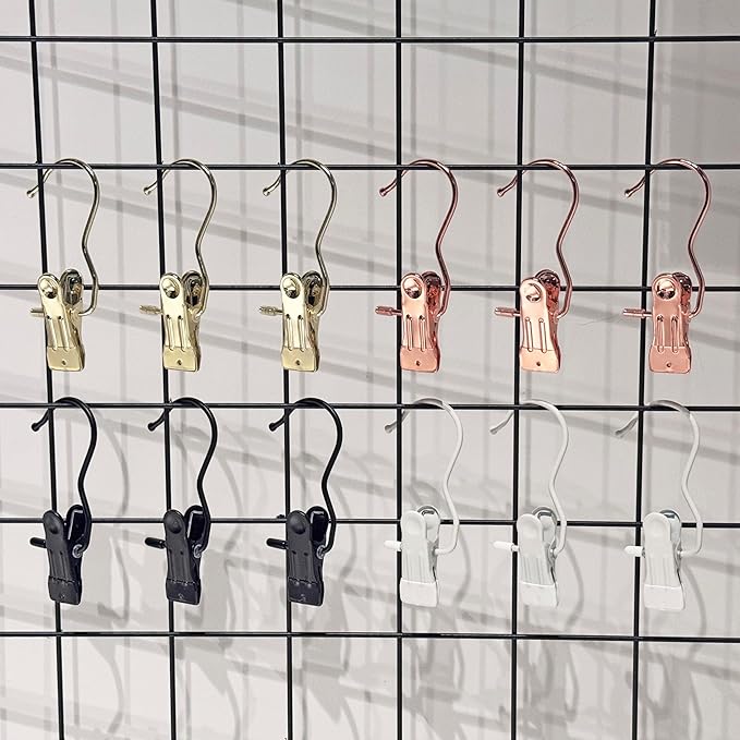 Hangers Clips,Stainless Hooks for Closet Hooks,Heavy Duty Clothespins Laundry Hanging Hooks,Travel Portable Clothes,Boot Tall Towel Hats Socks Pants and Bras (10, Matte White)