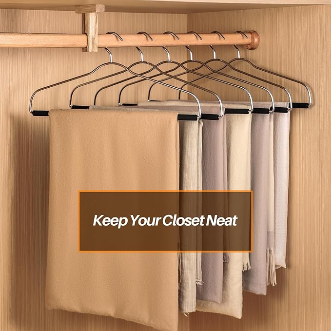 Extra-Wide Drapery Hangers Blanket Hangers Heavy Duty Space Saving with Nonslip Tube- Great for Quilts, Sleeping Bags, Comforters, Table Cloths(8 Pack)