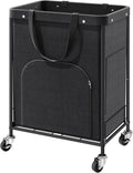 170L Large Laundry Basket with Wheels, Rolling Laundry Hamper Easy Access Clothing Minimizes Bending, Laundry Cart with 4 Silent Casters & Removable Bag for Bedroom, Bathroom, Laundry Room
