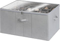 StorageWorks Shoe Organizer for Closet, Fits up to 24 Pairs, Shoe Cubby Storage Containers with Adjustable Dividers and Clear Cover, Grey