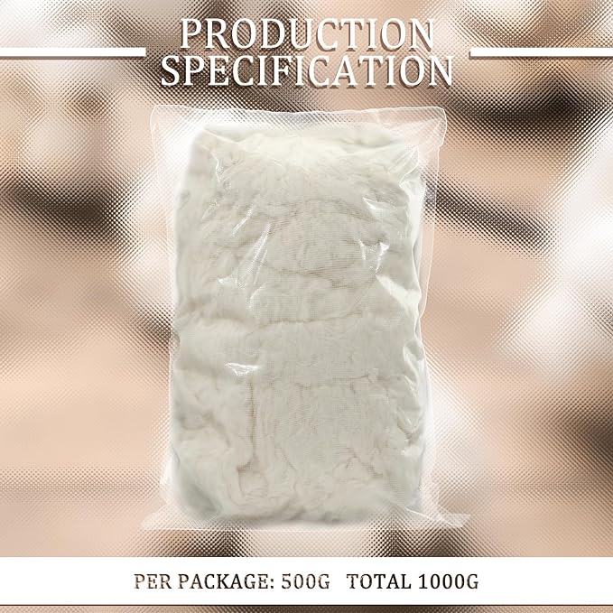 Newwiee Clean Wool Batting Stuffing for Stuffed Animals Roving Wool Felting Filler for Crafts Needle Cushions Pillow Knitted Stuffed Toys Animals Blending and Dryer Balls, Natural White(2.2 lb)
