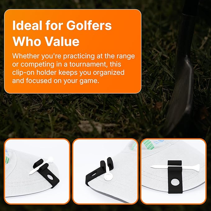 SplashNColor Golf Ball and Tee Holder with Clip – ABS Golf Tee Organizer for Bag, Durable Golf Accessory for Men & Women, Compact Ball and Tee Holder for Golf Enthusiasts - White 3 Pack - 1 Slot Each