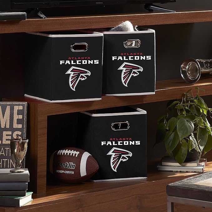 Franklin Sports NFL Storage Bins - Collapsible Cube Container + Basket - NFL Office, Bedroom + Living Room - 11"x11"