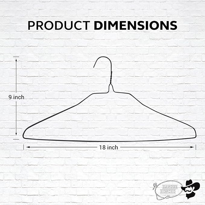 Wire Metal Clothes Hangers 50 Pack for Standard Size Shirts, Pants, Skirts, Space Saving, Non Slip,18 Inch 14.5 Gauge Ultra Thin Standard Dry Cleaner Coated Steel (200, Black)