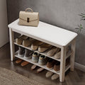 AQIMUELE Wood Shoe Rack Bench for Entryway, 2 Tier Shoe Rack for Front Door Entrance, Shoe Bench with Shoe Storage for Entryway, Bedroom, 31.5"