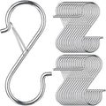 48 PCS S Hooks for Hanging with Safety Buckle, 3.5 inch Heavy Duty Metal S Shaped Hooks Stainless Steel for Hanging Kitchen Utensil, Cups, Pots, Plants, Bags, Hats (Silver)