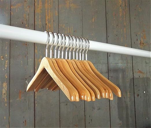 NAHANCO MINI612 6" Mini Wooden Hangers for Dolls Clothes, Pet Apparel or Accessories, Natural Finish (Pack of 12)