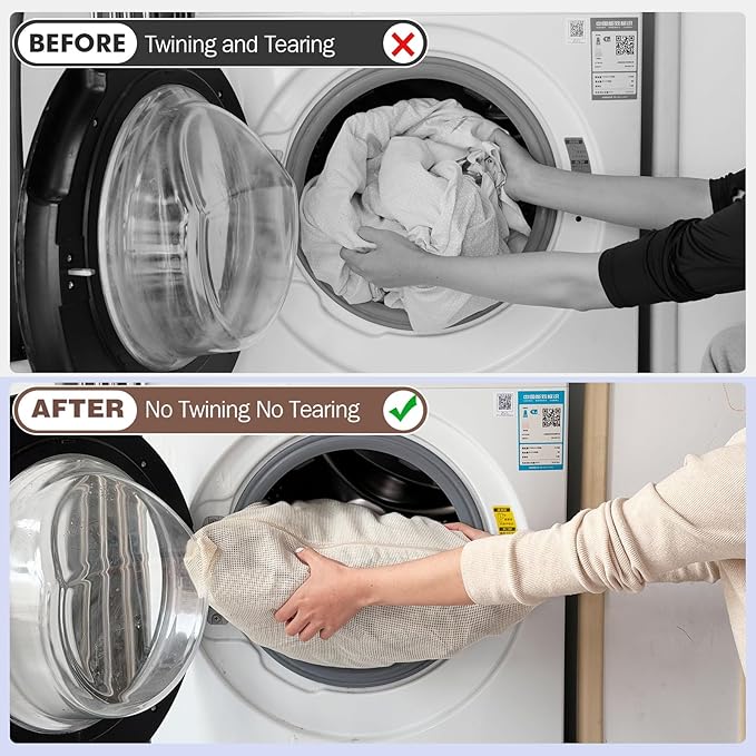 100% Cotton Mesh Laundry Bags, Premium Soft, No Dye, Natual,Set of 3(XXL)