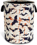 Bat Laundry Basket Goth Foldable Oxford Cloth Funny Tote Bag Laundry Hamper Clothes Storage Bucket Toy Organizer For Bathroom/Laundry Storage/Bedroom 18.9x16.5 Inch