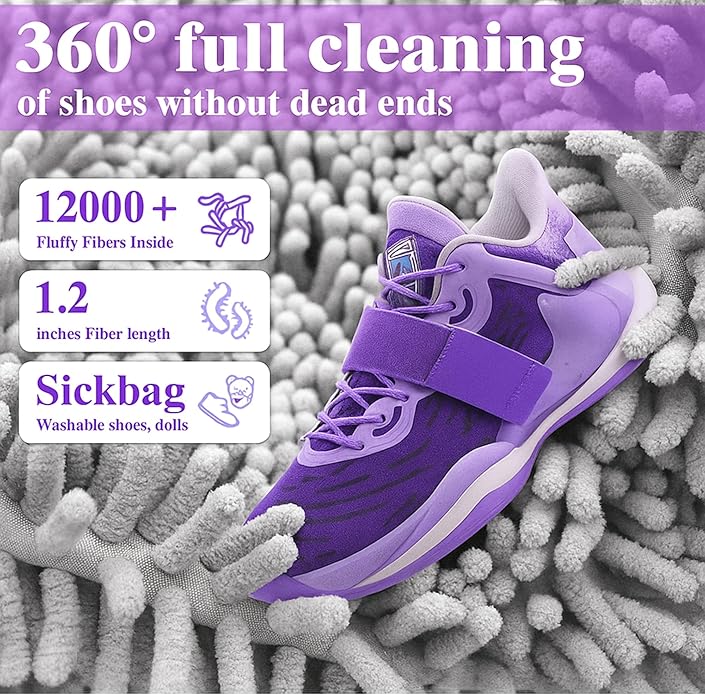 XXL Shoe Washing Machine Bag Set with Brush and Hanger, White Mesh Laundry Bags for Sneakers, 2 Pack