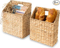 KOLWOVEN Wicker Hanging Storage Baskets, Set of 2 Wall Baskets for Accessories and Organizing Files, Mail Baskets