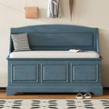 LUMISOL Shoe Storage Bench with Cushion, Farmhouse Entryway Bench with Soft-Close Devices and Hidden Storage, Upholstered Storage Ottoman for Living Room, Entryway, Bedroom, Antique Navy