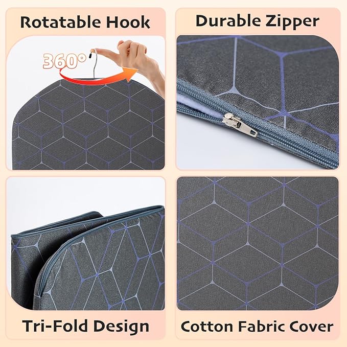 Foldable Ironing Mat for Flat Surfaces, Hanging Steamer Board for Clothes, Steamer Pad