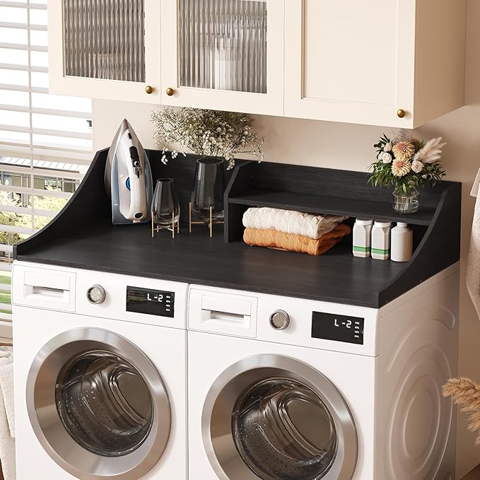 Bathroom Countertop Organizer, 54'' Washer Countertop Topper for Laundry Room Organization and Storage, Black