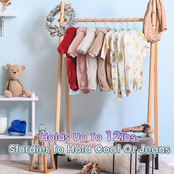 Kids Hangers - 14 Inch 50 Pack - Kids Velvet Hanger Ideal for Everyday Standard Use,Baby Hanger for Closet,Durable Infant/Toddler Hangers Teal