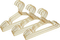 Gold Metal Wire Baby Clothes Hangers,12.6” Children Coat Pants Non Slips Toddler Infant Newborn Kids Hangers, Space Saving Baby Clothes Hangers