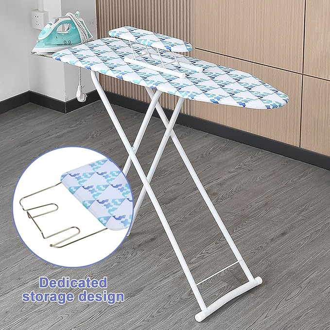2Pcs Ironing Board Set, Height Adjustable from 24.8-30.3In, Portable Foldable Iron Board with Iron Rest