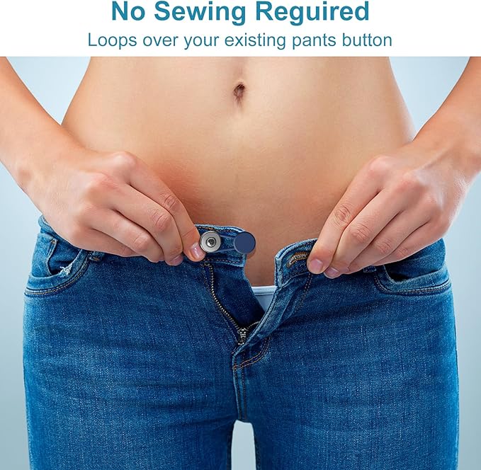 12 PCS Button Extenders for Jeans, Pants Waistband Expanders, Instant Waist Extender Buttons for Women and Men, No Sew Jeans Waist Extension 1-1.4 Inches