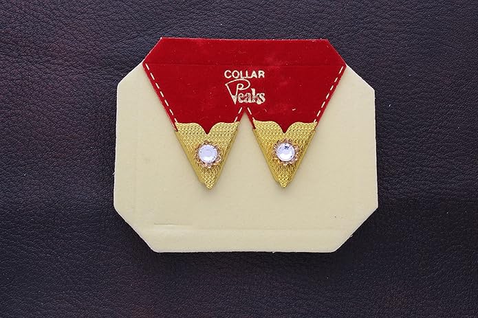 HHH Designs Gold Plated Collar Stays for Men and Women - Western Style Collar Tips - Stone Accents Collar Pins - Made in USA
