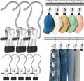Myfolrena Hanger Clips for Hanging Heavy Duty Clothes Hooks Clips 18pc Clothes Pins for Closet,Clips with Hooks Metal Laudry Hooks for Pants,Boot,Hat,Leggings,Jeans,Shoes