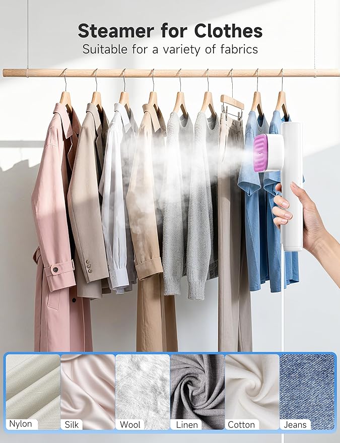 Travel Steamer for Clothes, Portable Handheld Design, Clothing Wrinkles Remover, Strong Penetrating Steam, 1200W Powerful 2 In 1 Steamer & Iron, 100ml Big Capacity