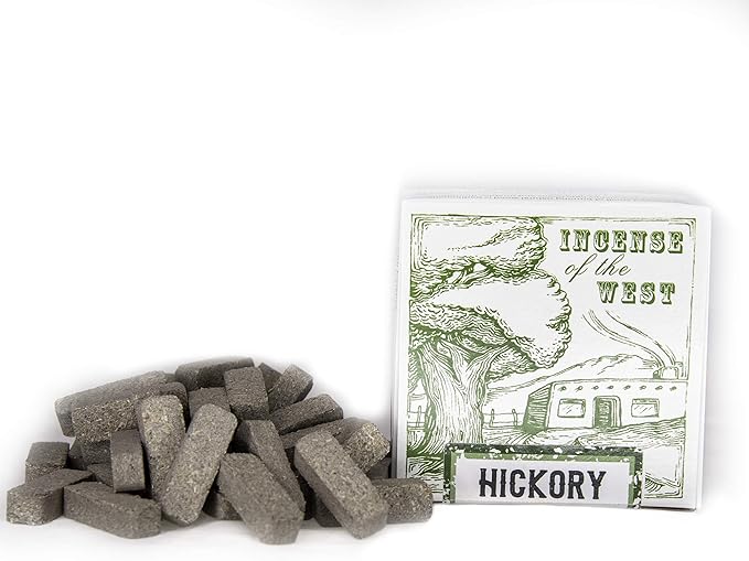 Incienso de Santa Fe - Hickory Natural Wood Incense Bricks Without Holder, 40 Count - Made in The USA