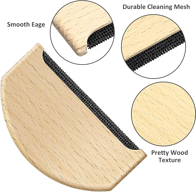 Cashmere Comb Sweater Shaver Wool Comb Wooden Pilling Remover Fuzz Fabric Lint Remover Manual Portable Clothing Brush Tool for De-Pilling Clothing Garments Knits Scarves Wool Coats Pants Care(6 Pcs)