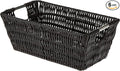 Whitmor 6500-2712-BLK Rattique Small Shelf Black Tote Basket (Pack of 6)