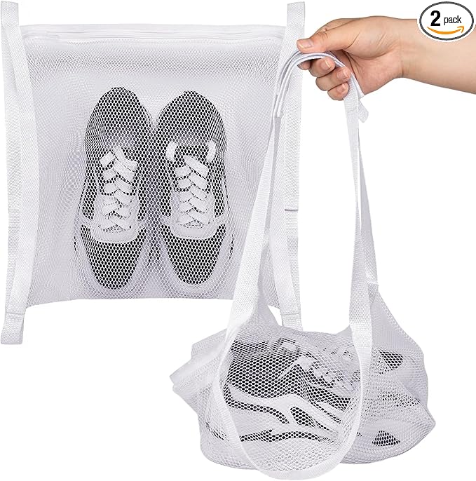 2 Pack Dryer Bag for Shoes, 16.3x16.3 Inch, Shoe Dryers for Sneakers, Shoe Drying Bag for Dryer with Zipper and Strap for Most Dryers Door