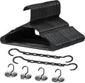 VECELO 100 Pack Plastic Hangers-Clothes Hangers Set with Shoulder Grooves for Closet Space Saving-Heavy Duty Coat Hanger,Black