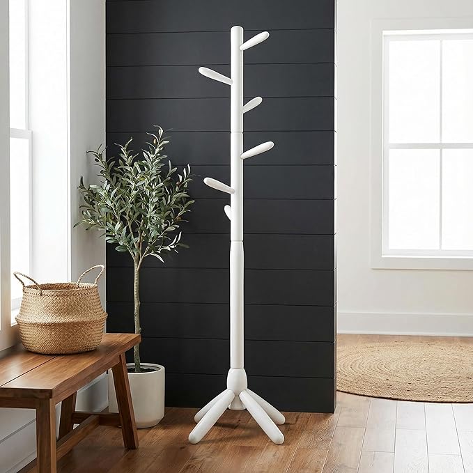 Cortesi Home Chandler Wooden Coat Rack, White