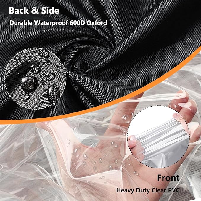 Garment Rack Cover,Heavy Duty 600D Durable Dustproof Waterproof Clothing Rack Covers with Zipper,47.2"W x 17.7"D x 80.7"H Clear Front Clothes Rack Covers (Cover Only)