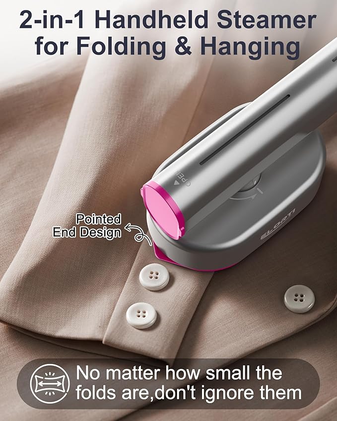 Travel Steamer for Clothes, Portable Handheld Steamer for Clothes, 1200W Strong Power, 15S Fast Heat-up, Strong Penetrating Steam, 2 In 1, 110V-120V