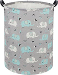 HIYAGON Elephant Baby Laundry Basket Baby Hamper for Nursery Girl Kids Hamper Cute Kids Storage Toy Bin Organizer Elephant Room Decor for Home(Elephants)