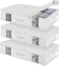 Underbed Storage Containers 3 Pack, Large Under Bed Storage Bins with Lids, Foldable Under the Bed Storage Drawer for Organizing Clothes, Shoes, Blankets, Pillows-PEVA Waterproof Material