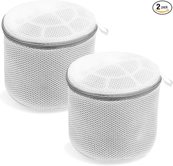 2Pcs Bra Wash Bag Durable Honeycomb Mesh Laundry Bags for Delicates 6 x 6.7 Inches
