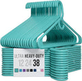 NEATERIZE Ultra Heavy Duty Plastic Clothes Hangers - Aqua - Durable Coat, Suit and Clothes Hanger. Perchas De Ropa (38 Pack - Aqua)