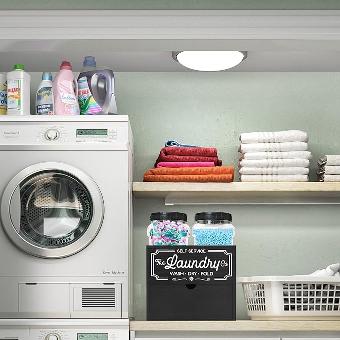 Dryer Sheet Holder for Laundry Room Organization, Laundry Pods Container for Laundry Detergent, Drying Ball and Laundry Detergent Dispenser, Laundry Room Decor